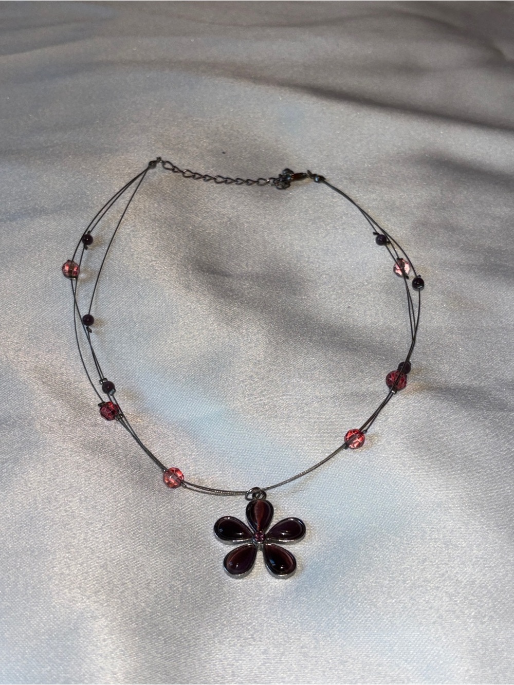 Y2K Pink & Purple Flower Necklace | Fairycore 2000s